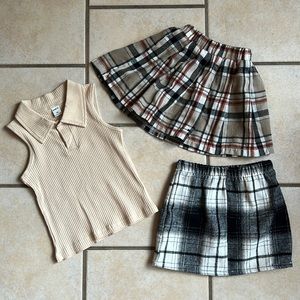 SHEIN girls top and matching skirts